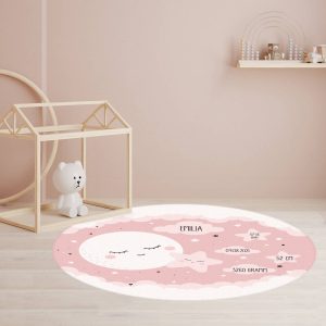 Kinderteppich zur Geburt mit Personalisierung in zwei Farben